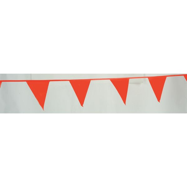 Pennants, Polyethylene, Orange, 60 ft.