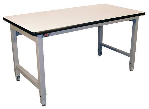 Bolted Workbench, Laminate, 72 in W, 30 in to 36 in Height, 5,000 lb, Straight