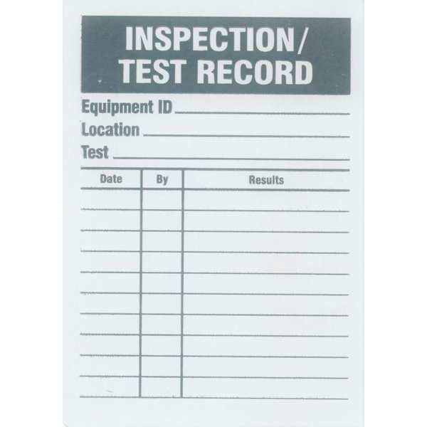 Test Rcd Tag, 4-1/4 x 3 In, Foil, PK25