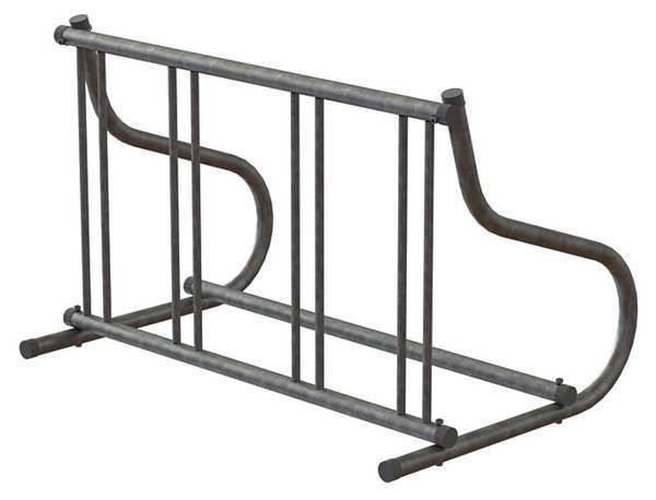 Bike Rack, 1-Sided, 4-Bike, 48 in., Silver