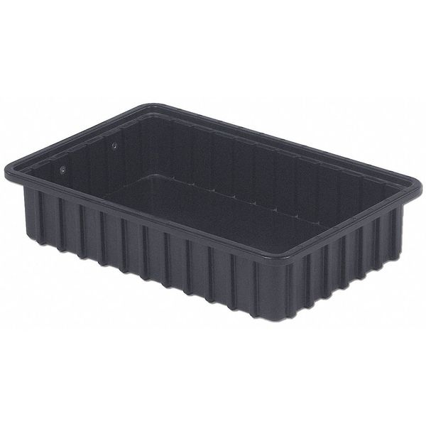 Divider Box, Black, Polyethylene, 16 1/2 in L, 11 in W, 3 1/2 in H, 0.24 cu ft Volume Capacity