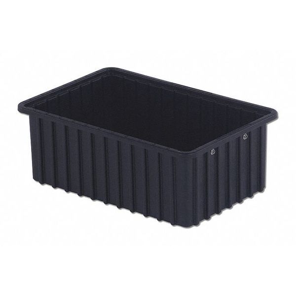 Divider Box, Black, Polyethylene, 16 1/2 in L, 11 in W, 6 in H, 0.43 cu ft Volume Capacity