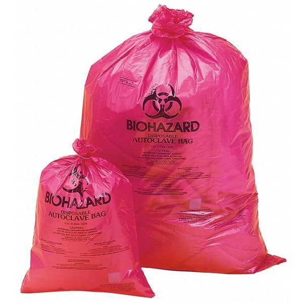 Autoclav. Biohaz. Bag, 2to4gal, Red, PK200