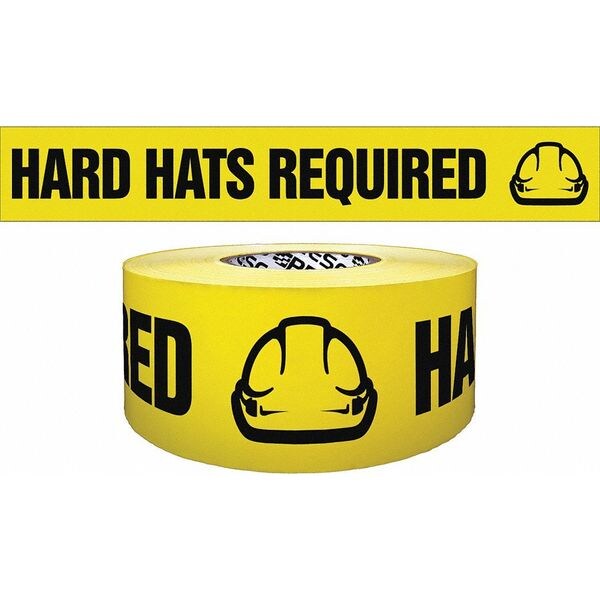 Barricade Tape, Yellow/Black, 1000ft x 3In