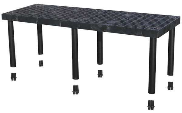 Add-On Plastic Shelving, Open Style, 24 in D, 66 in W, 24 in H, 1 Shelves, Black