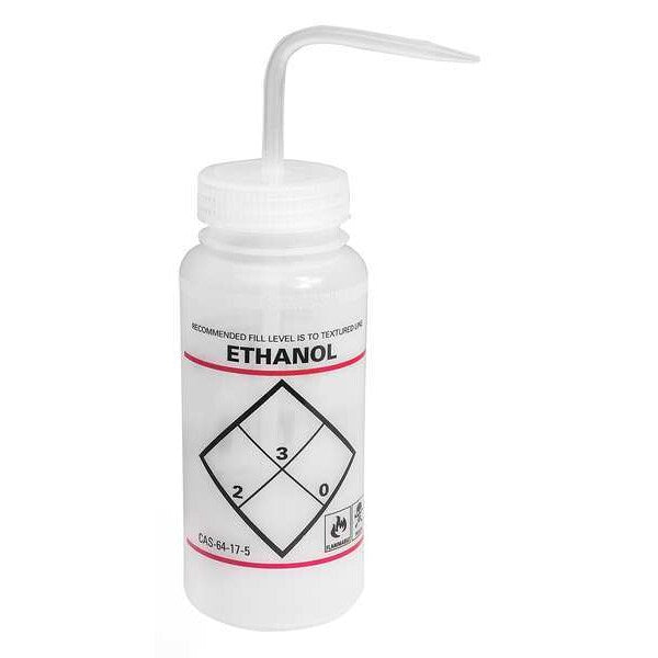 Wash Bottle, Std Spout, 500ml, Ethanol, PK6