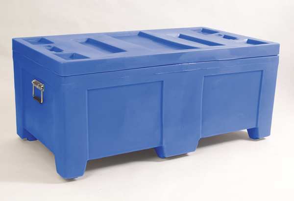 Blue Bulk Container, Plastic, 16.5 cu ft Volume Capacity