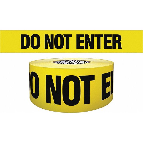 Barricade Tape, Yellow/Black, 1000ft x 3In