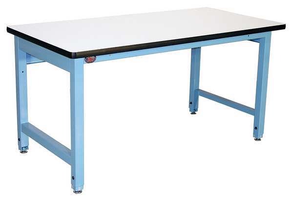 Bolted Workbench, Laminate, 72 in W, 30 in to 36 in Height, 5,000 lb, Straight