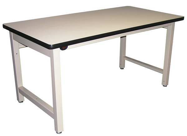 Bolted Workbench, Laminate, 72 in W, 30 in to 36 in Height, 5,000 lb, Straight