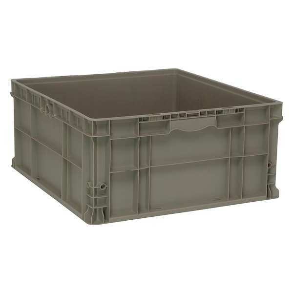 Straight Wall Container, Gray, Polyethylene, 24 in L, 22 1/2 in W, 11 in H