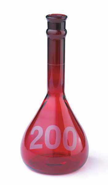 Volumetric Flask, 25mL, Red, PK6