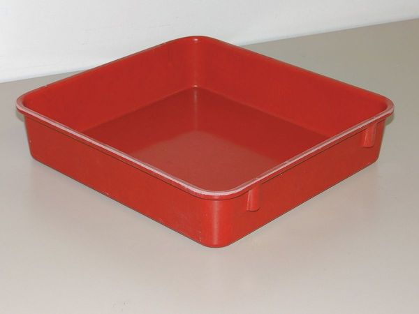 Nesting Container, Red, Fiberglass Reinforced Composite, 12 3/8 in L, 9 3/4 in W, 2 1/8 in H