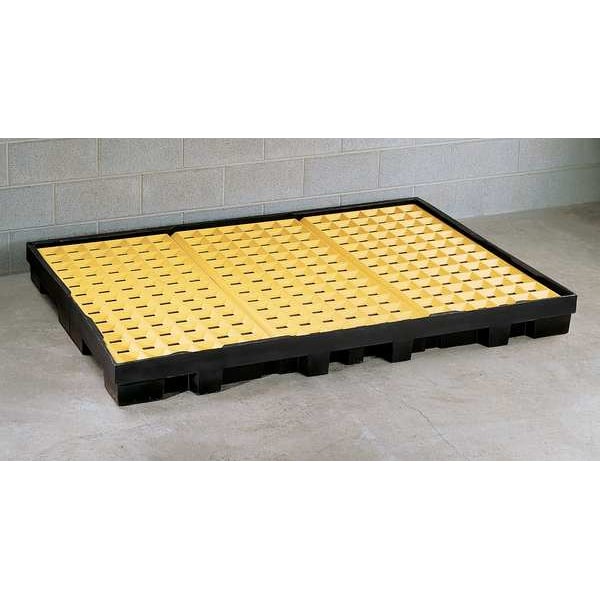 Drum Spill Containment Pallet, 66 gal Spill Capacity, 6 Drum, 8000 lb., Polyethylene