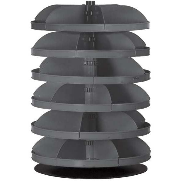 Prime Cold Rolled Steel Revolving Storage Bin, 28 in D x 40 3/8 in H x 28 in W, 6 Shelves, Gray