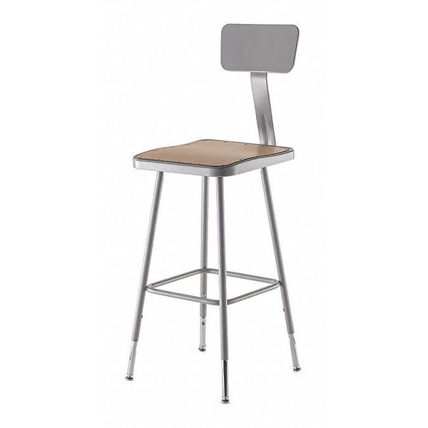 Square Stool with Backrest, Height 25