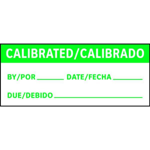 Calibration Label, Bilingual, 1in H, PK225, TC3-21103