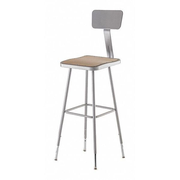 Square Stool with Backrest, Height 31