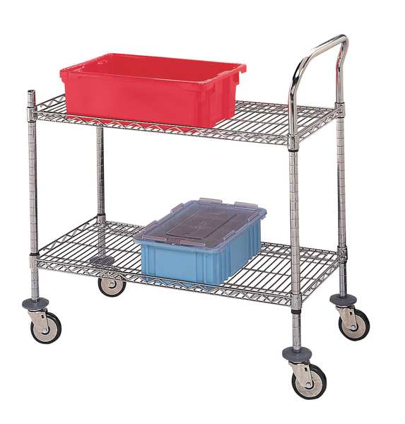 Wire Shelving Cart, 500 lb., 40 In.H