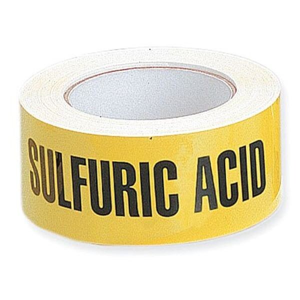 Pipe Marker, Sulfuric Acid, Yel, 2X90FT SULFURIC