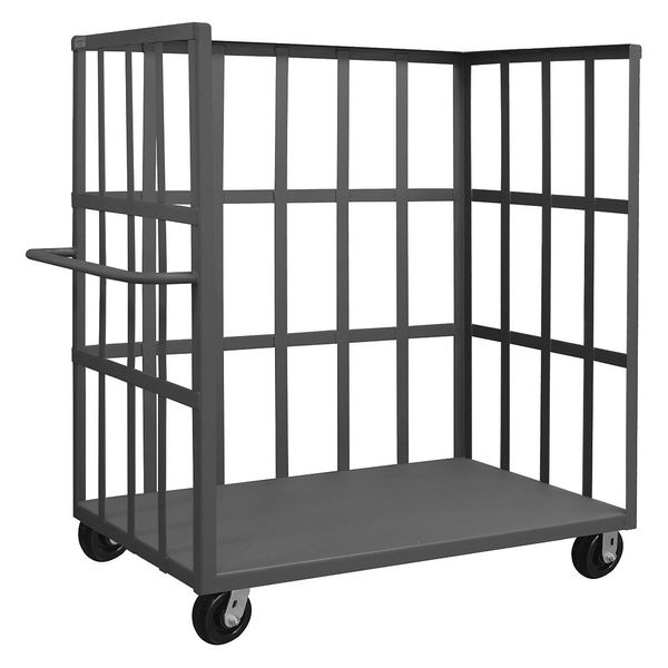 14 ga. Steel 3 Sided Slat Stock Cart 3000 lb. Capacity, 78-1/2