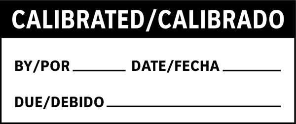 Calibration Label, Bilingual, 1in H, PK225, TC3-21102