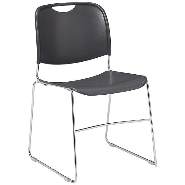 Stacking Chair, 8500 Series, Polypropylene Gray, PK4