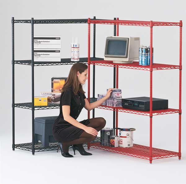 Wire Shelving Cart, 800 lb., 68 In.H
