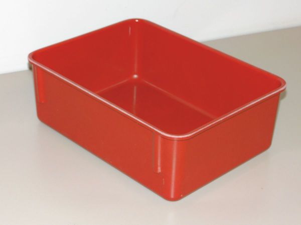 Nesting Container, Red, Fiberglass Reinforced Composite, 11 3/4 in L, 8 3/4 in W, 4 1/8 in H