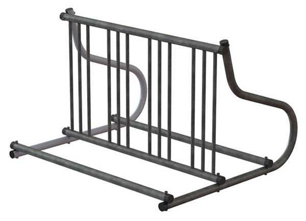 Bike Rack, 2-Sided, 8-Bike, 48 in., Silver