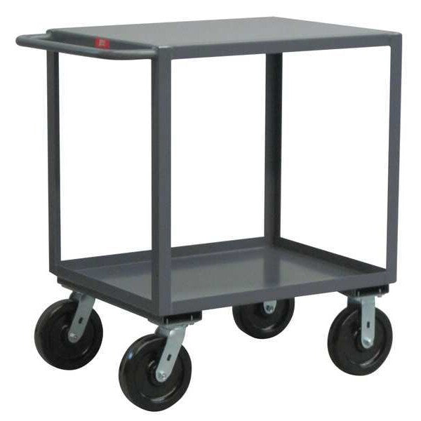 Steel Utility Cart with Lipped & Flush Metal Shelves, Flat, 2 Shelves, 4,800 lb