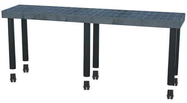 Add-On Plastic Shelving, Open Style, 16 in D, 66 in W, 24 in H, 1 Shelves, Black