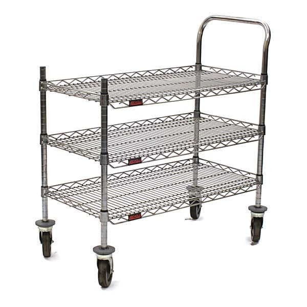 Wire Shelving Cart, 500 lb., 40 In.H
