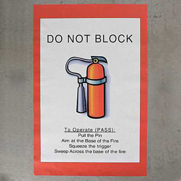 Fire Exit Floor Sign, 36 in H, 42 in W, Heavy Duty Industrial Grade Composite, English, FE3642