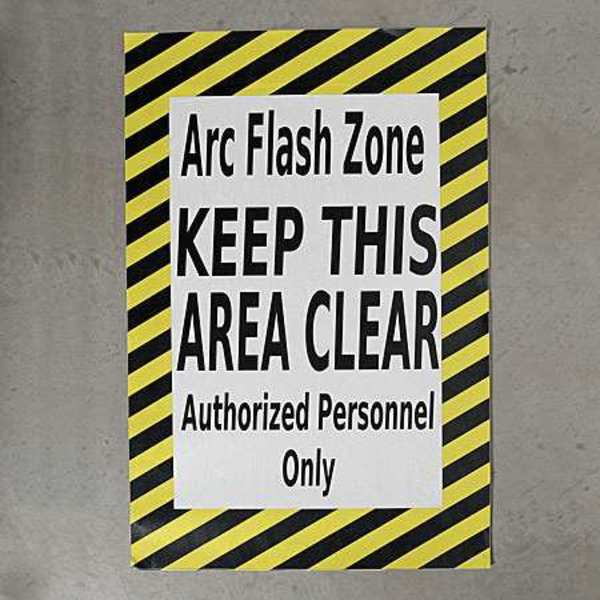 Floor Arc Flash Zone Sign, 24 x 36 In.