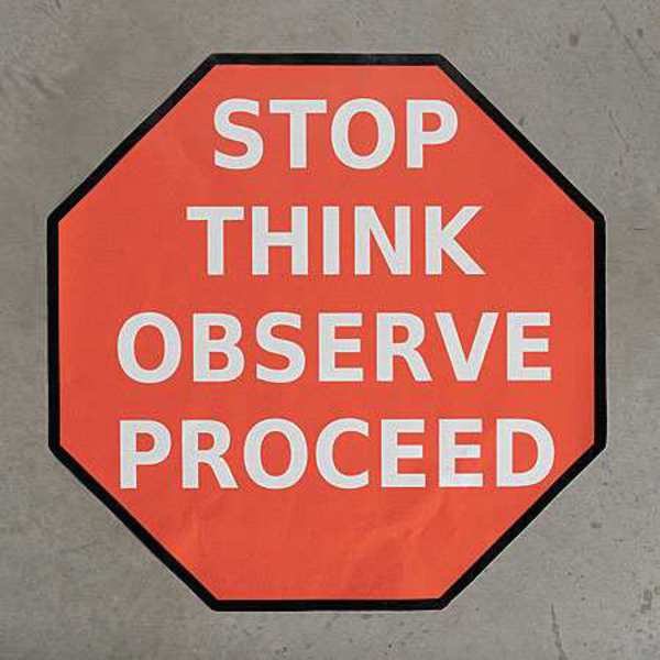 Floor Message Stop Sign, 54 in H, 54 in W, Heavy Duty Industrial Grade Composite, Octagon, STP54WMSG