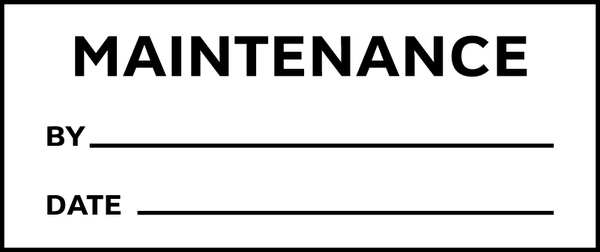 Inspection Label, ENG, Maintenance, PK225, TCSL3-10911