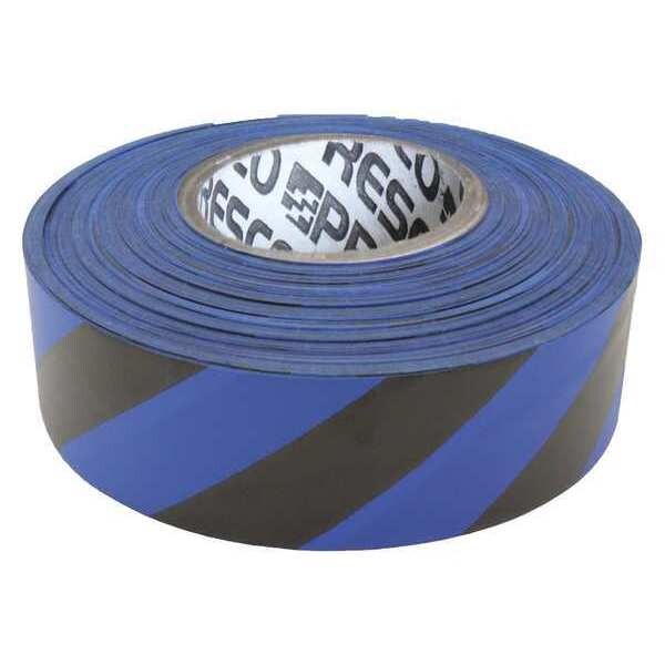 Flagging Tape, Blue/Blk, 300ft x 1-3/16In