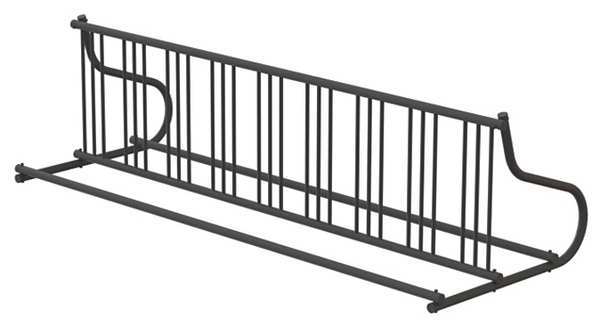 Bike Rack, 2-Sided, 18-Bike, 110 in., Black