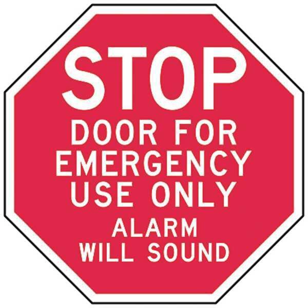 Emergency Exit Sign, 12\u0022 x 12\u0022, Aluminum, 12 in Height, 12 in Width, Aluminum, Octagon