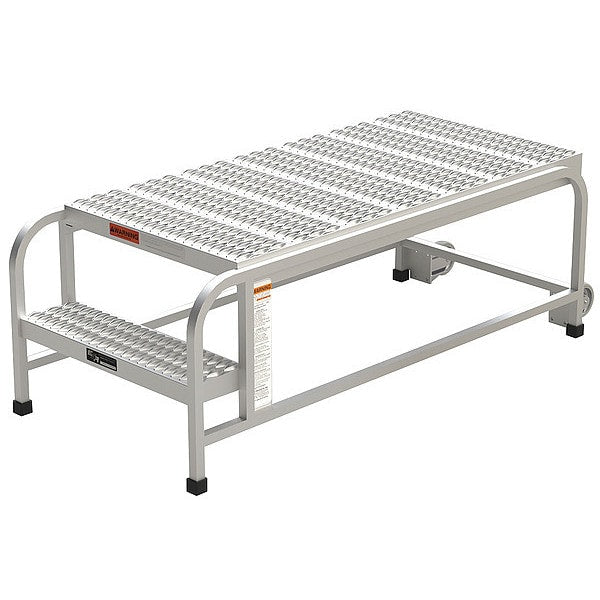 Aluminum Mobile Work Platform, 2 Steps, No Handrails, 48