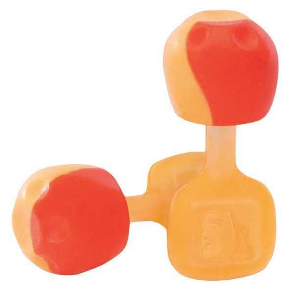 Reusable Uncorded Ear Plugs, Pod Shape, 28 dB, 100 Pairs, Orange