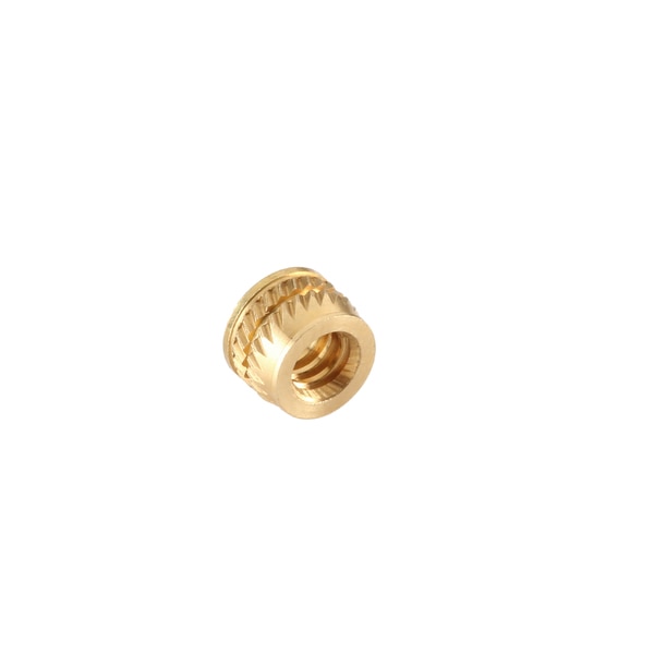 Ultrasonic Insert, #6-32, 5/32 in L, 0.22 in Insert Dia., 0.203 in Tapered End Dia., Brass, 1000 PK