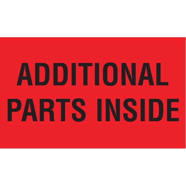 Shipping Labels, 5 In. W, Black/Red, PK50