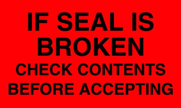 Shipping Labels, 3 In. H, Black/Red, PK500