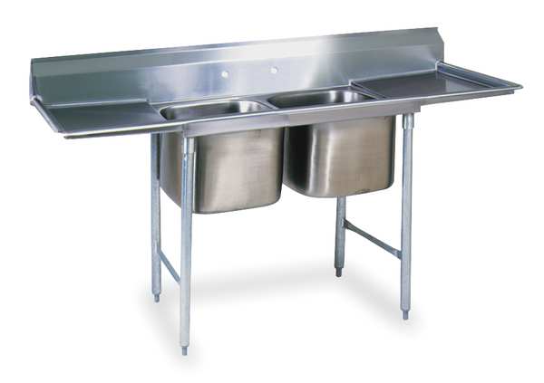 27 1/2 in W x 72 1/4 in L x 44 1/2 in H, Floor, Scullery Sink