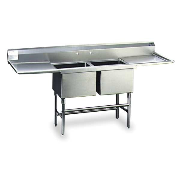 27 in W x 76 in L x 44 1/2 in H, Floor Mount, 304 Stainless Steel