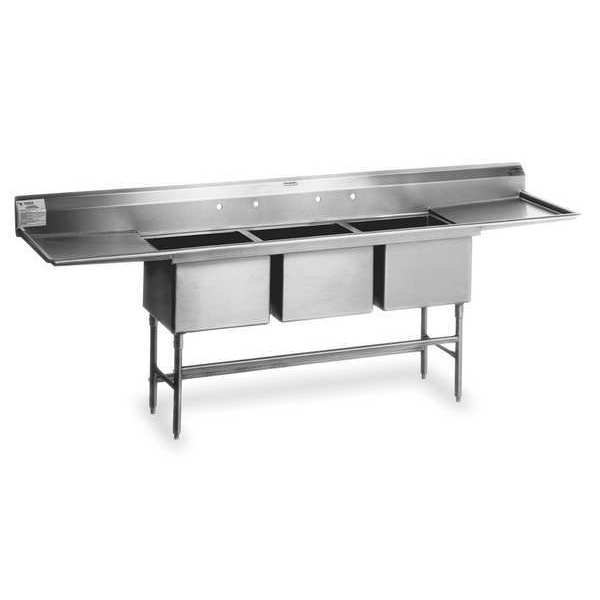 27 in W x 96 in L x 44 1/2 in H, Floor Mount, 304 Stainless Steel