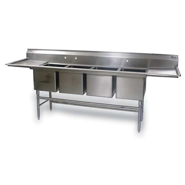 27 in W x 116 in L x 44 1/2 in H, Floor Mount, 304 Stainless Steel
