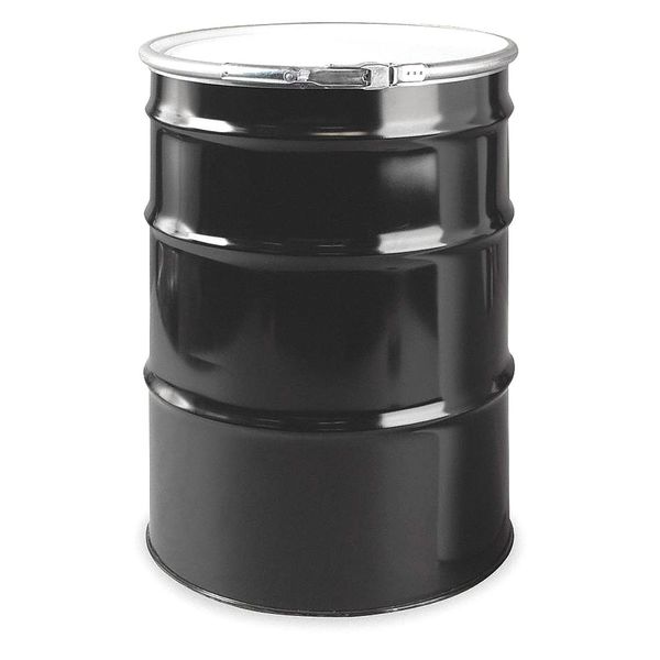 Open Head Transport Drum, Steel, 55 gal, Lined, Black